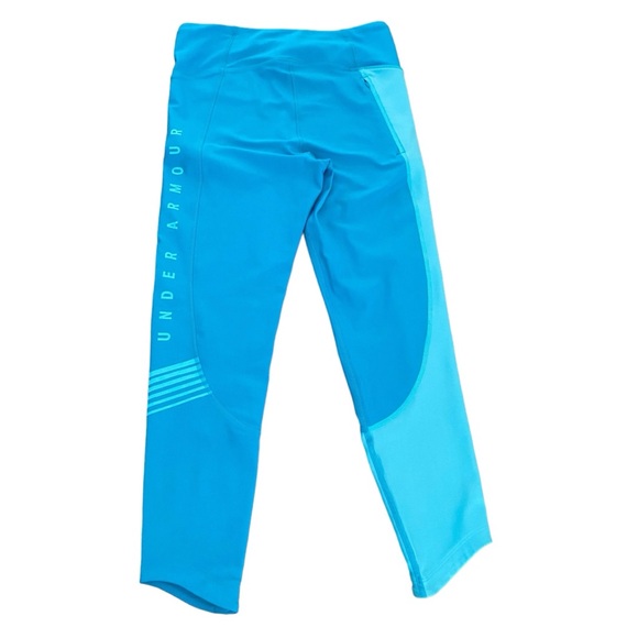 Under Armour Women's Armour Fly Fast Graphic Crop, Deceit (439)/Venetian Blue, M - Picture 7 of 9